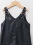 LC Waikiki V-Neck Basic Strap Leather Look Girl Dress